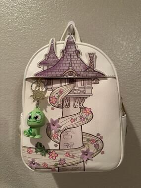 NWT Loungefly Disney Tangled Rapunzel Pascal Tower Mini Backpack AND Wallet